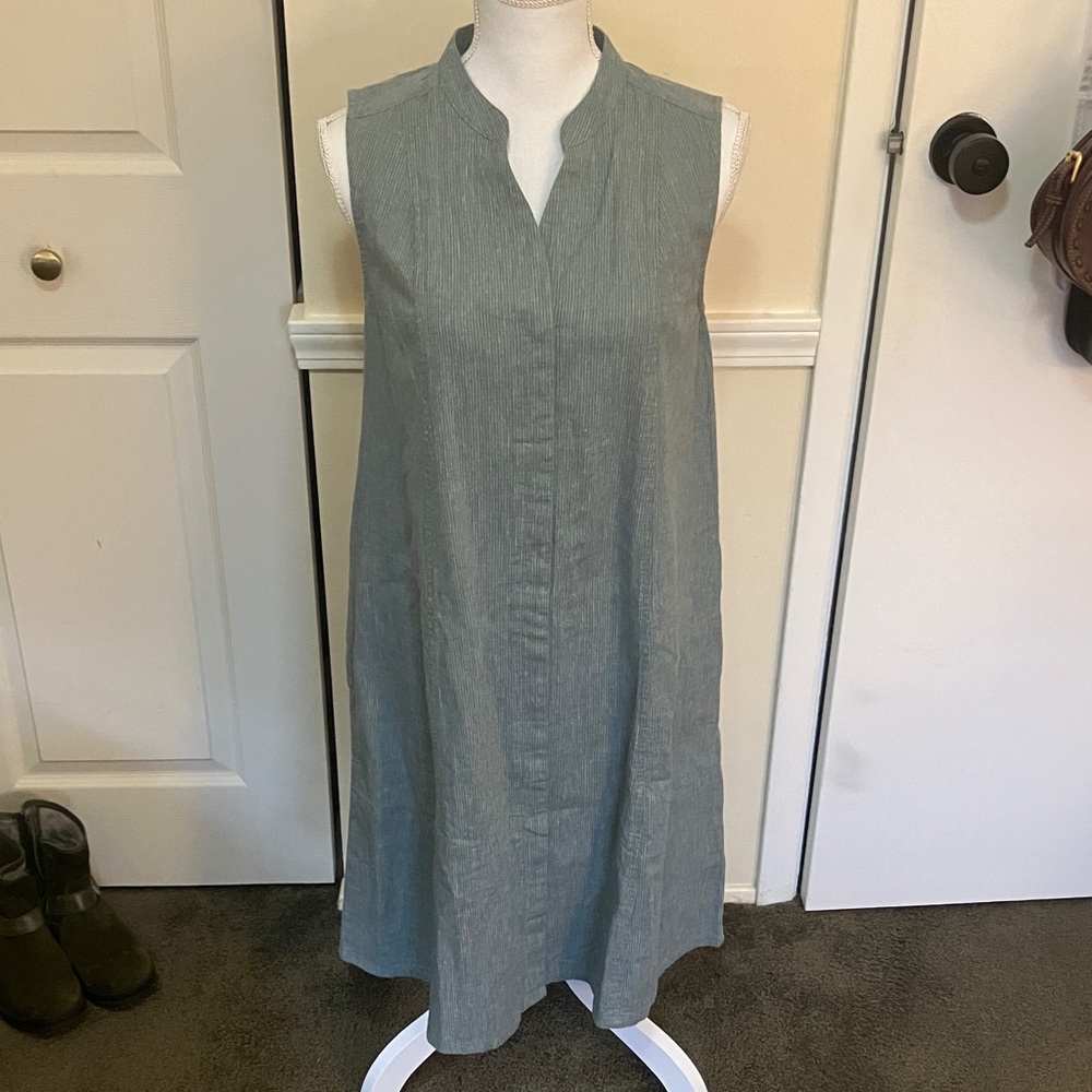 Nau Straight Up Sleeveless Dress Balsam stripe hemp/organic cotton Small NWT